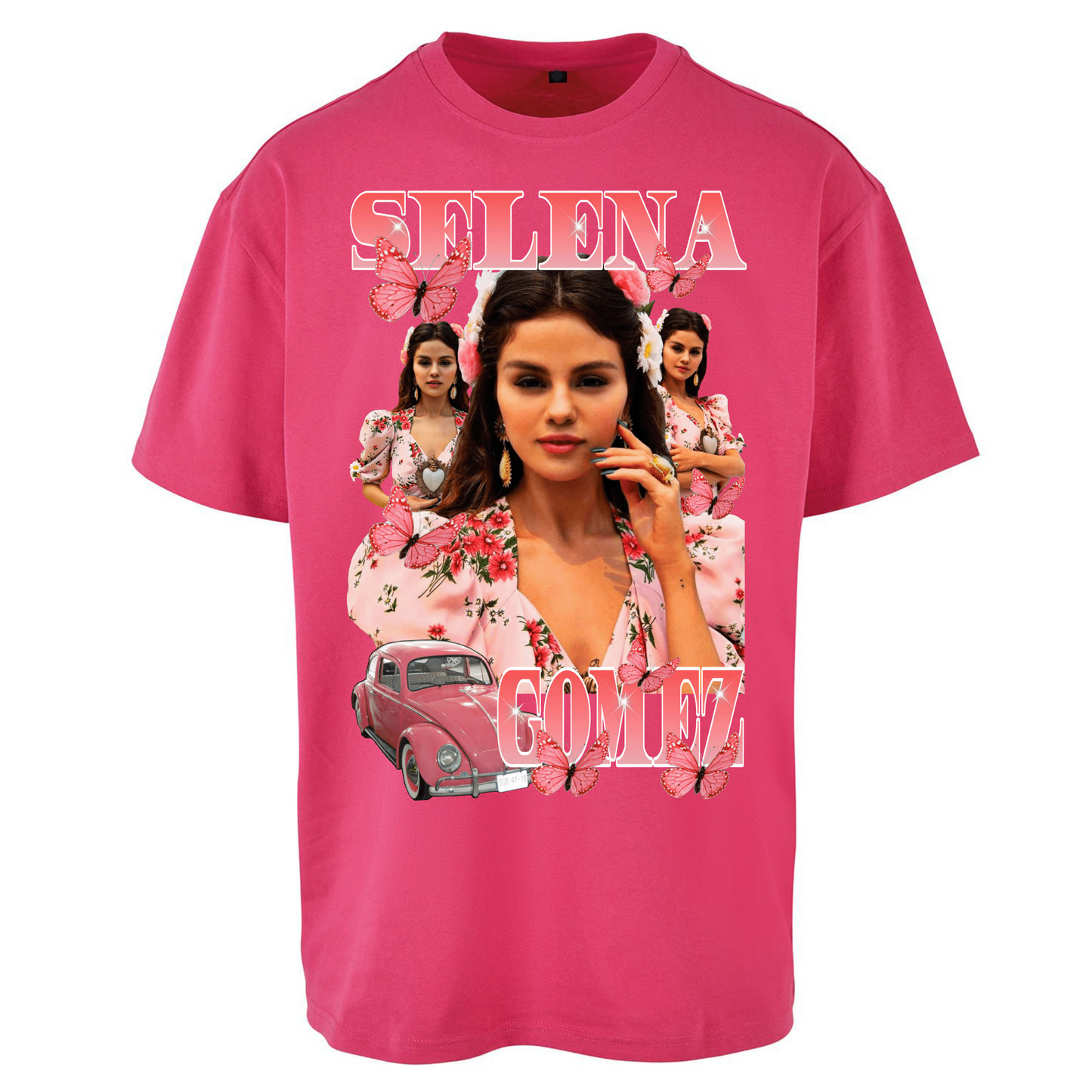 Selena Gomez Pink Oversized T Shirts