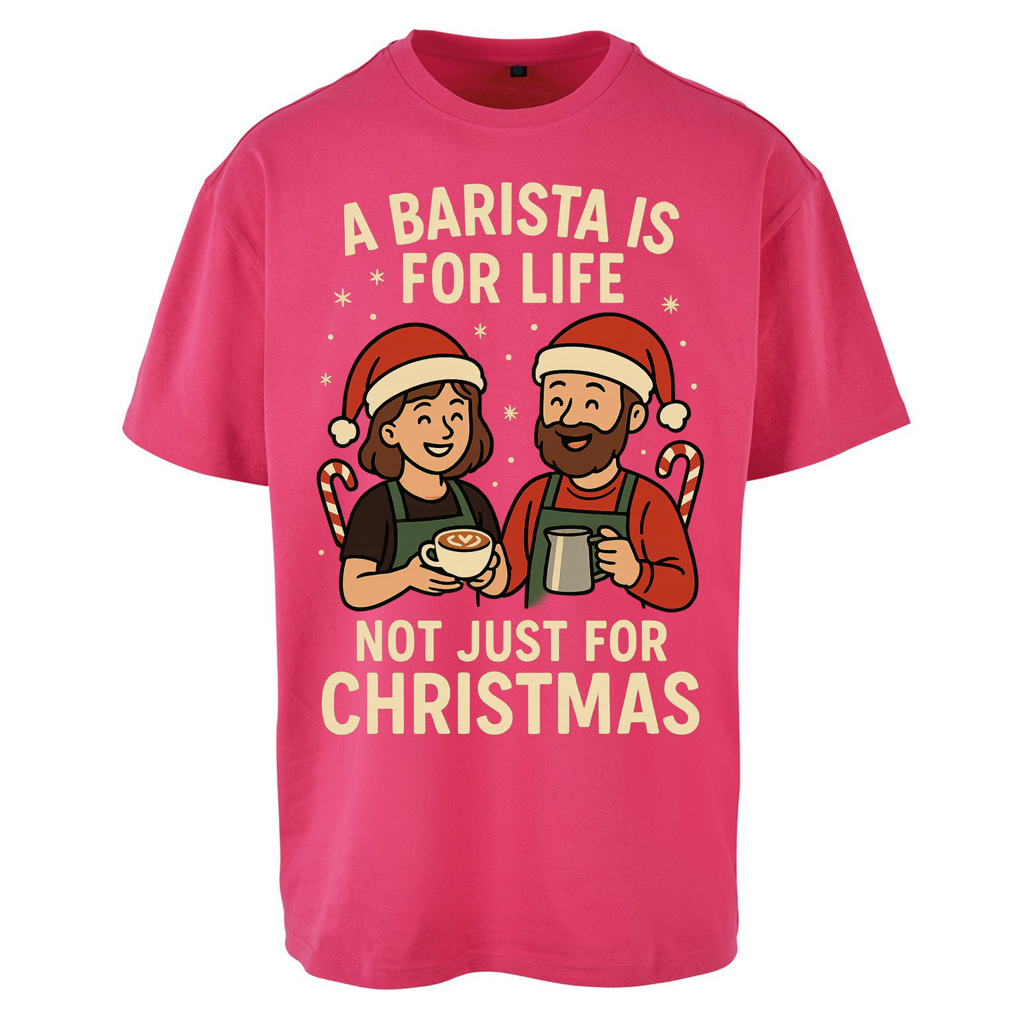 Barista Christmas Oversized T Shirts