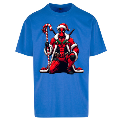 DeadPool Candy Cane Santa Oversized T Shirts