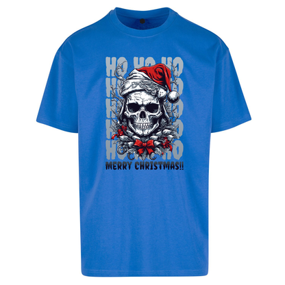 HO HO HO Santa Skelington Christmas Oversized T Shirts