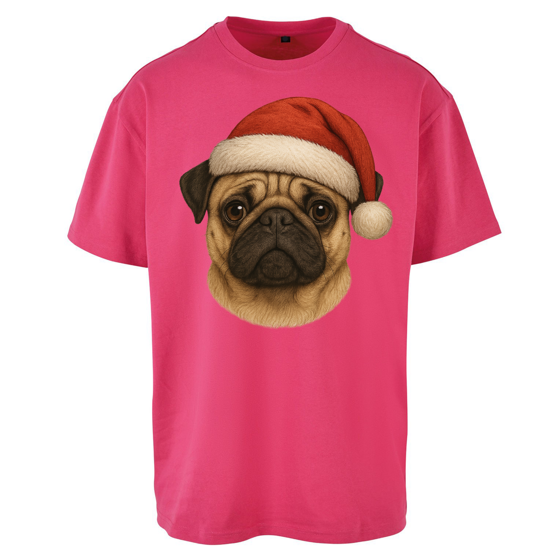 Pug Face Christmas Oversized T Shirts