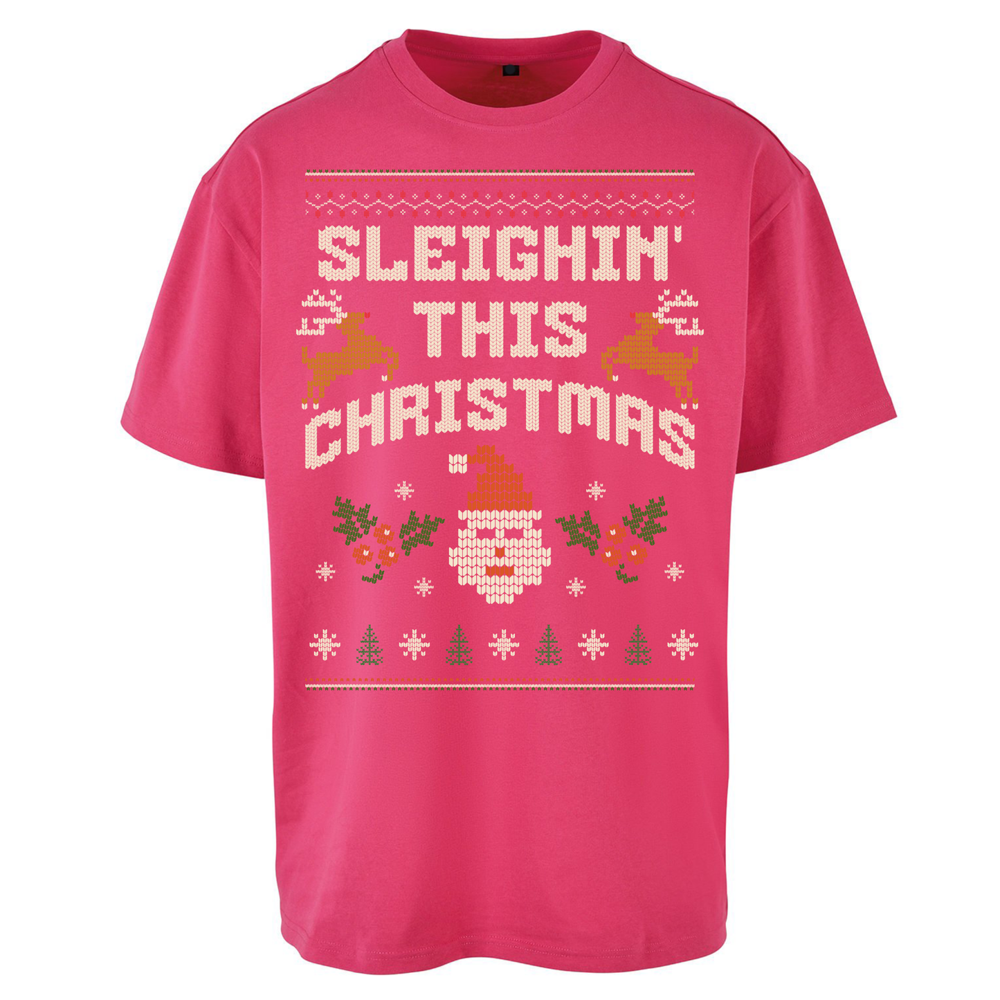 Sleighin This Christmas Christmas Oversized T Shirts