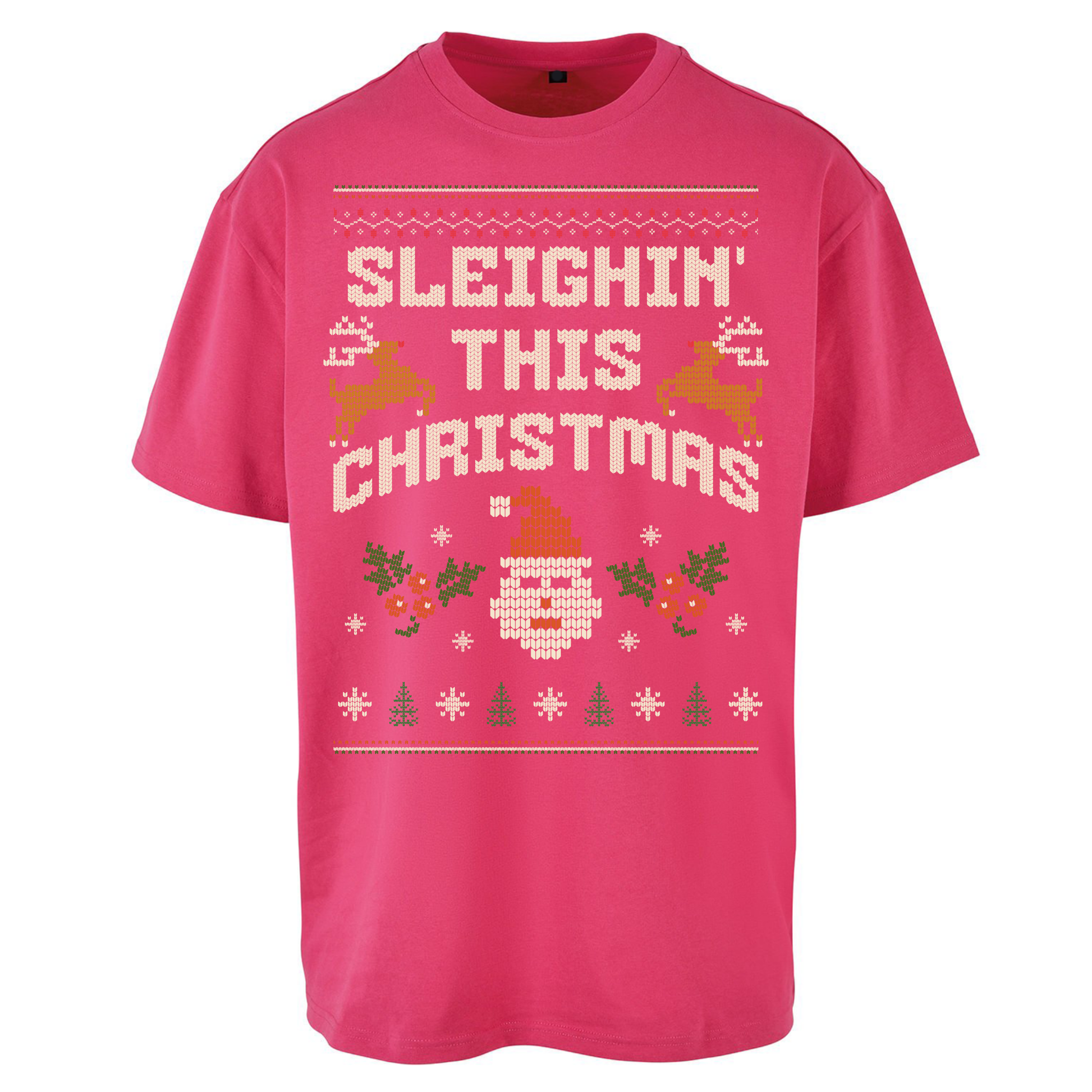 Sleighin This Christmas Christmas Oversized T Shirts