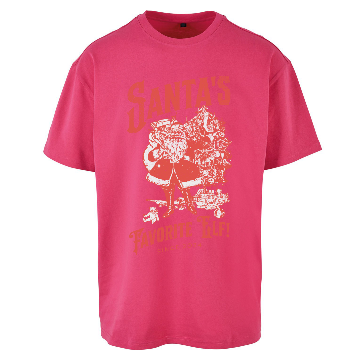 Santas Favourite Elf Christmas Oversized T Shirts