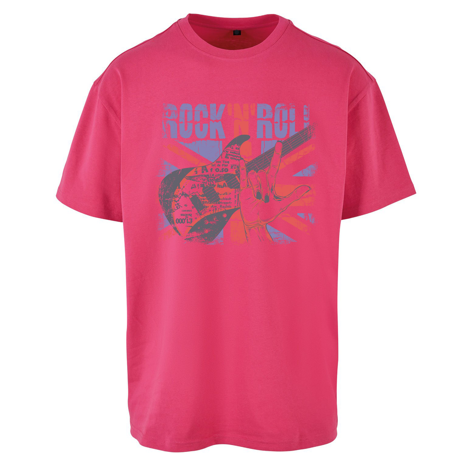 Rock N Roll Union Jack Oversized T Shirts