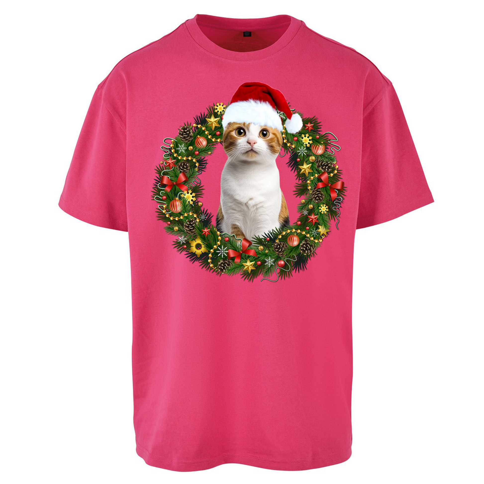 Cat Christmas Oversized T Shirts