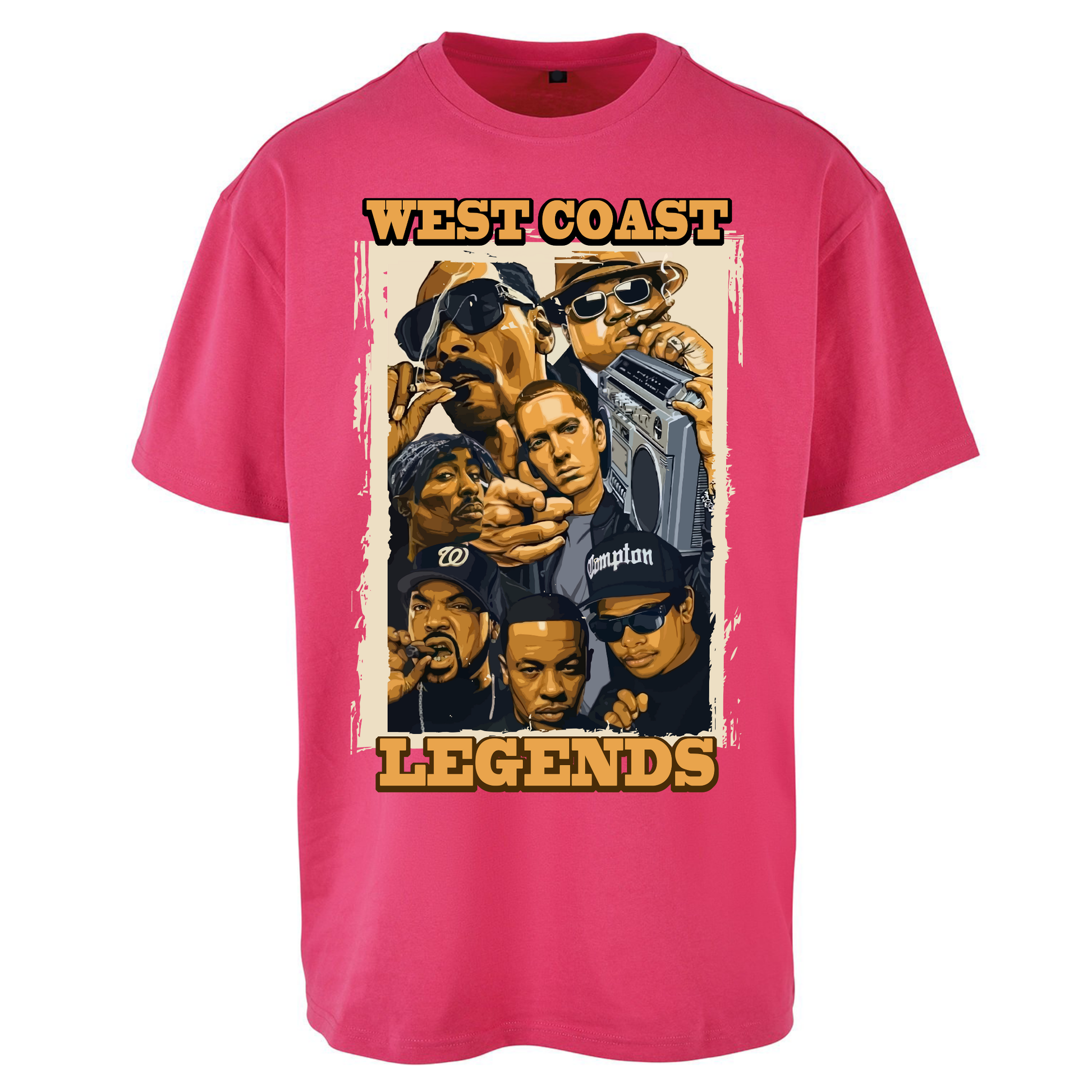 West Coast Legends Rappers Oversized T Shirts