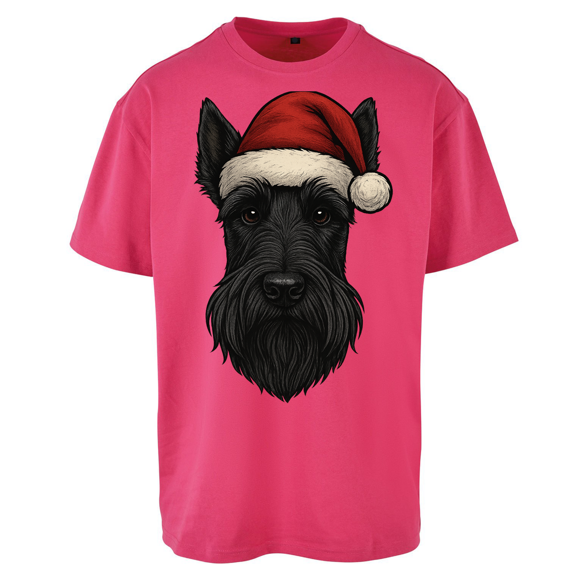Scottish Terrier Face Christmas Oversized T Shirts