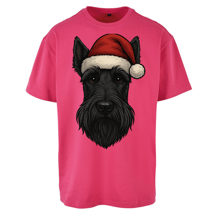 Scottish Terrier Face Christmas Oversized T Shirts