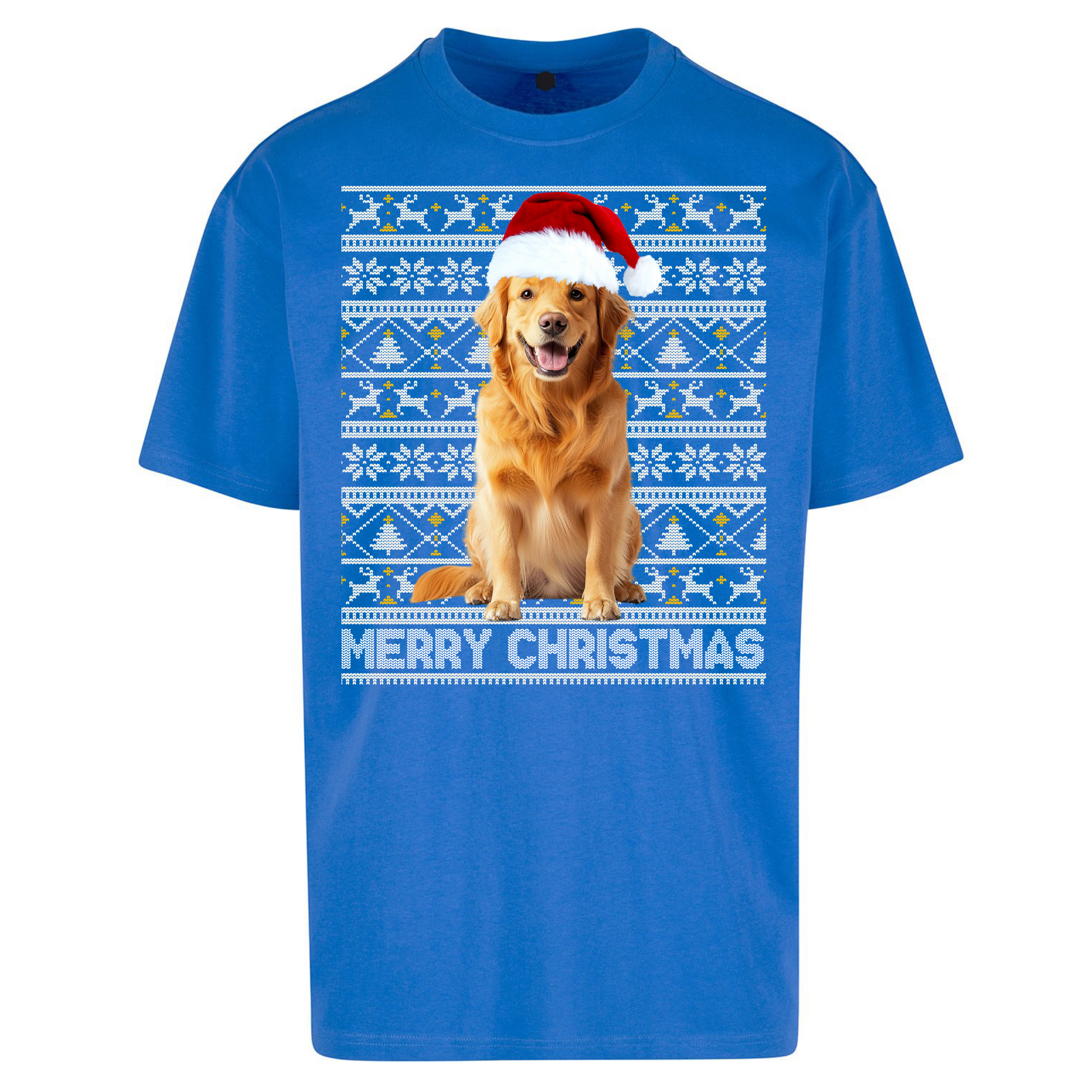 Merry Christmas Dog Oversized T Shirts