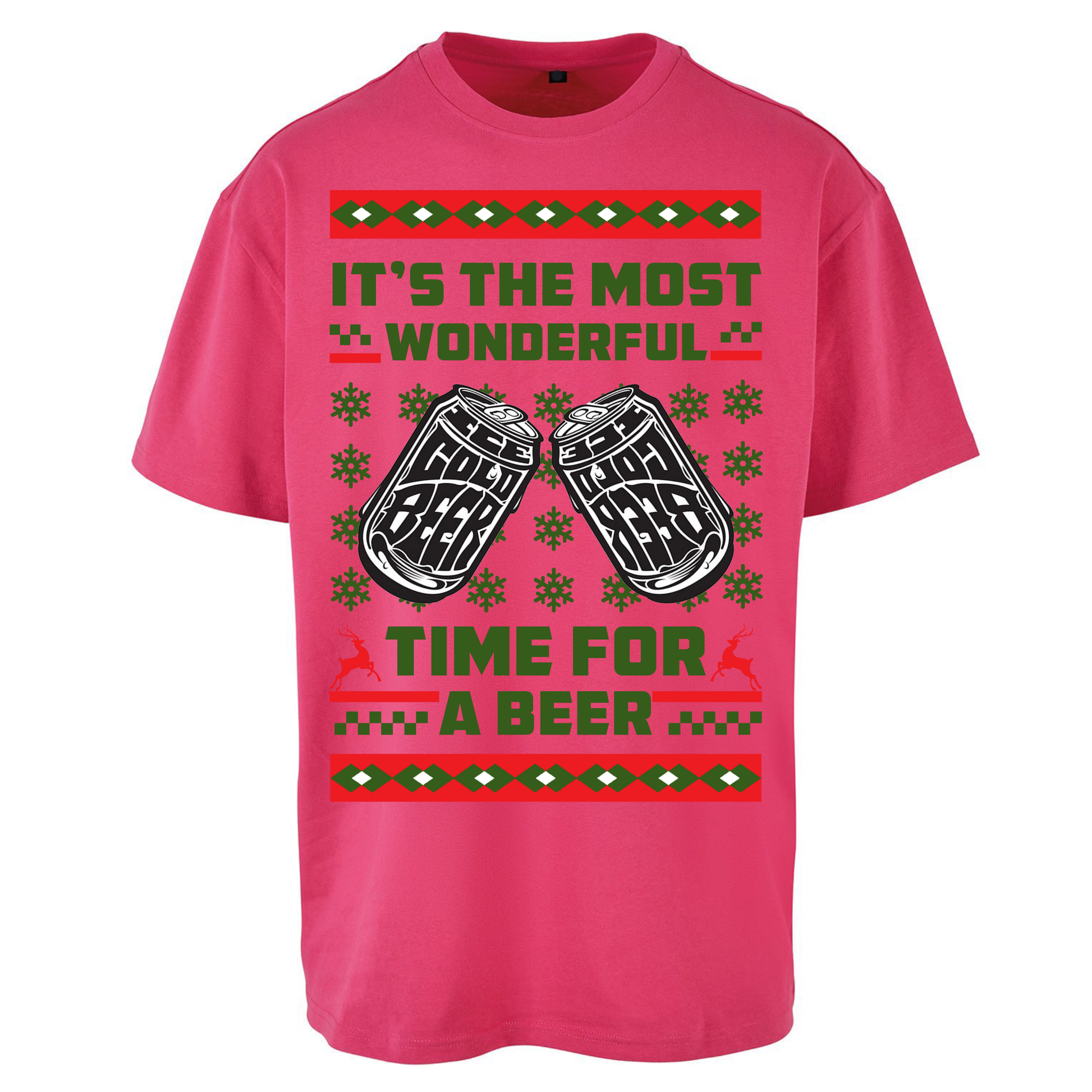 Its The Most Wonderful Time For A Beer Christmas Oversized T Shirts