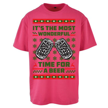 Its The Most Wonderful Time For A Beer Christmas Oversized T Shirts