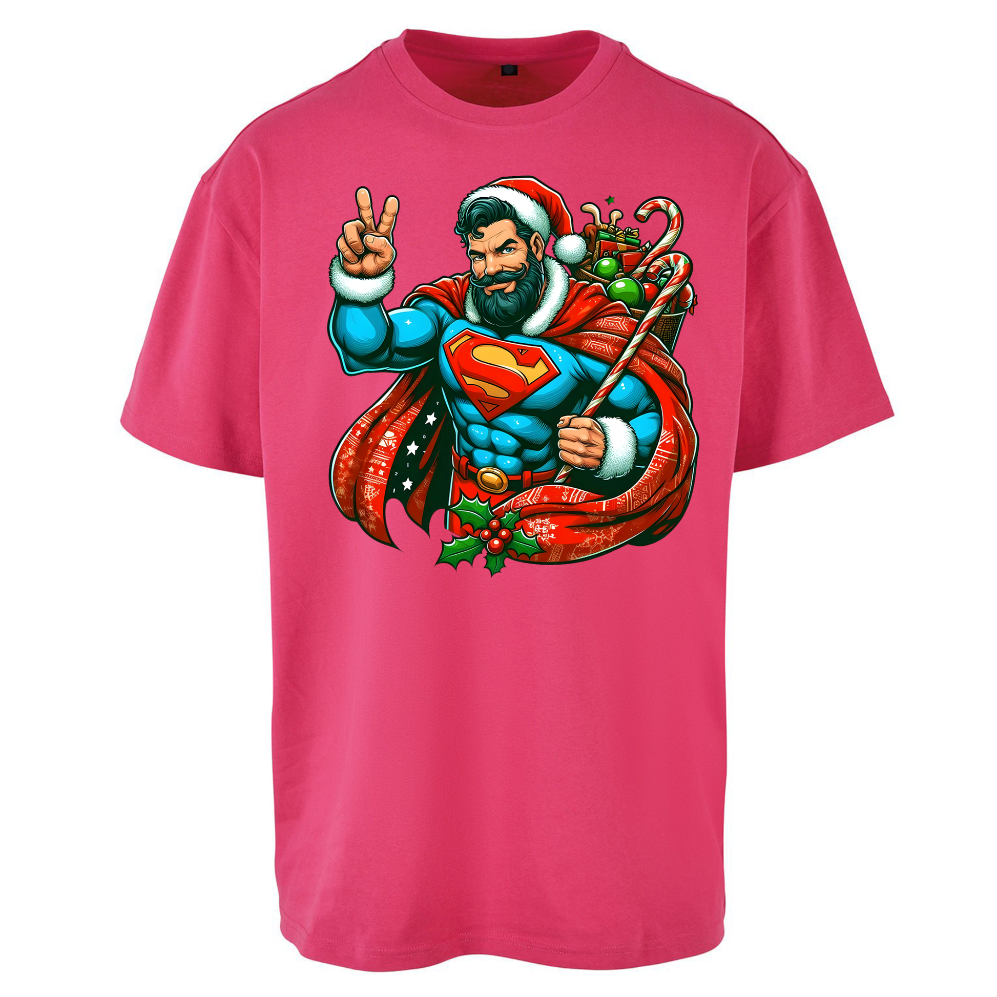 Superman Santa Oversized T Shirts