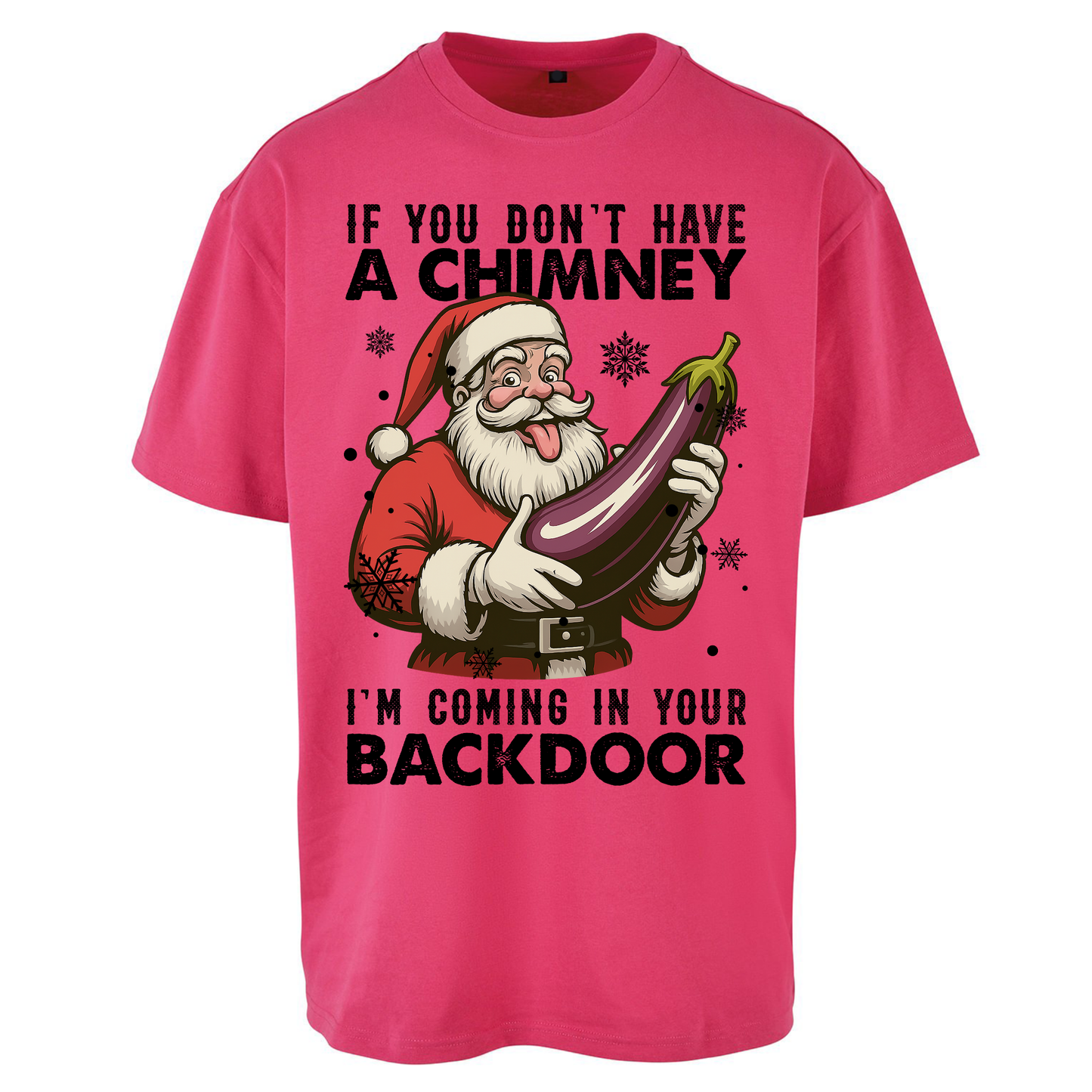 Santa Back Door Oversized T Shirt