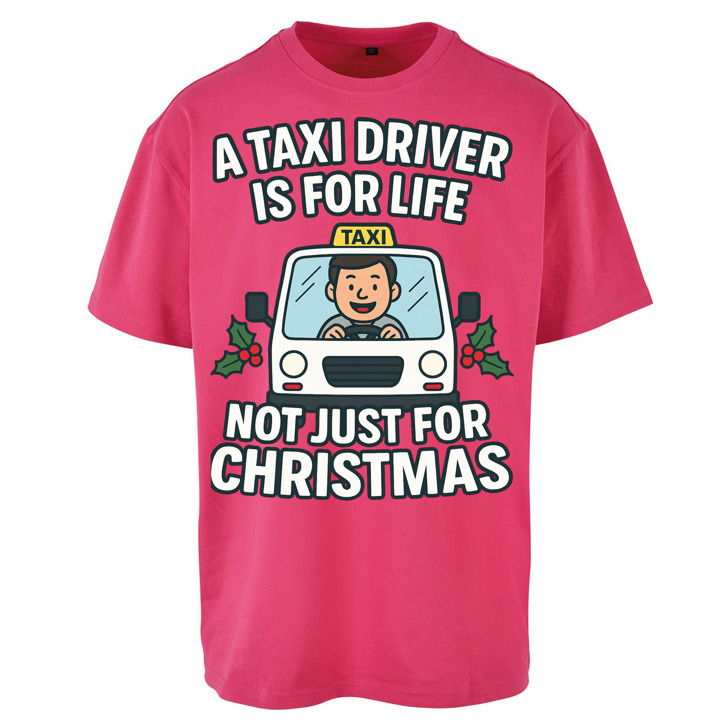 Taxi Driver Christmas Oversized T Shirts