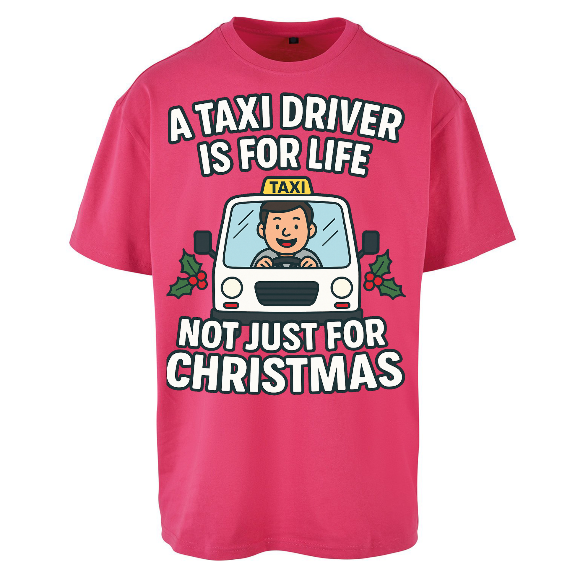 Taxi Driver Christmas Oversized T Shirts