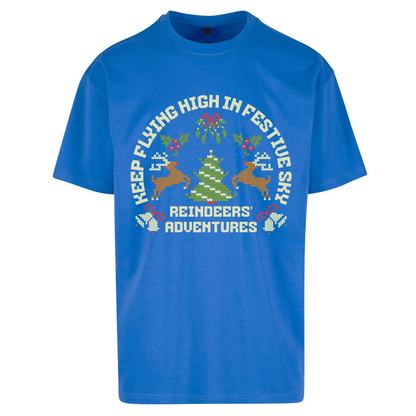 Keep Flying High In Festive Sky Christmas Oversized T Shirts