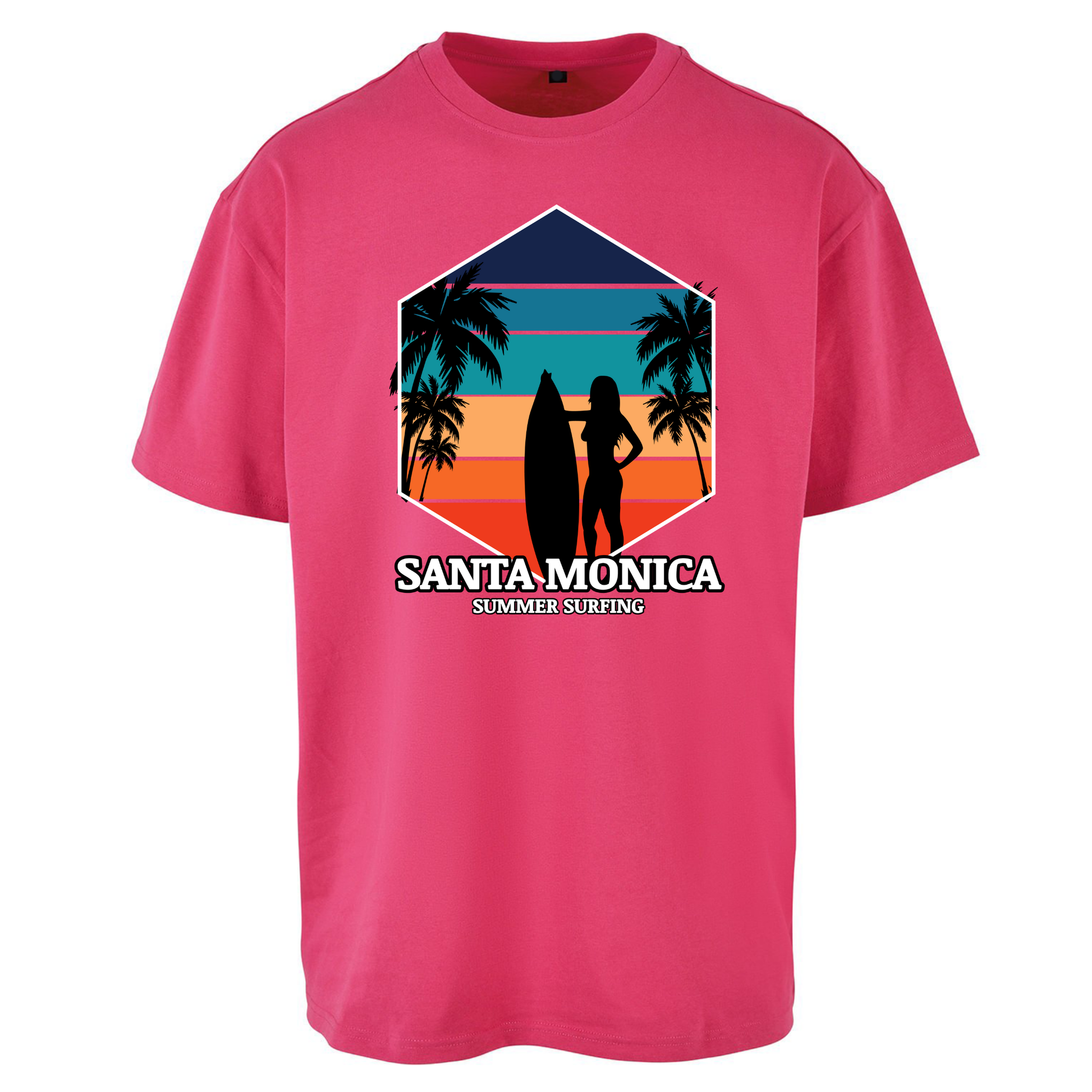Santa Monica Summer Surfing Oversized T Shirts