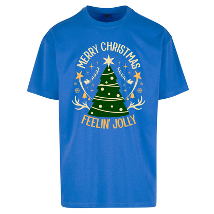 Merry Christmas Feeling Jolly Christmas Oversized T Shirts