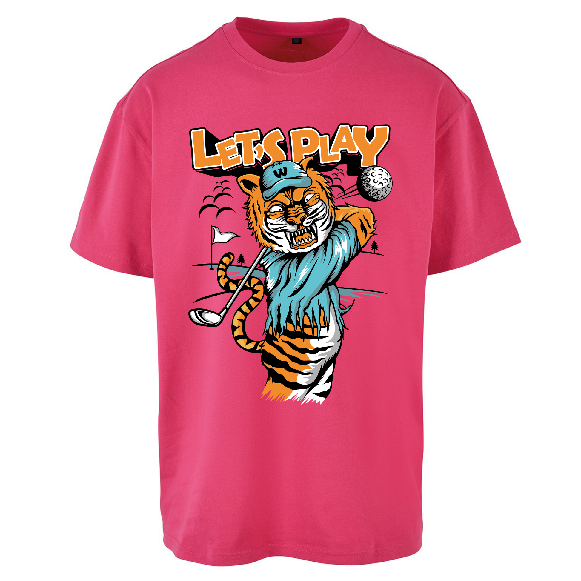 Lets Play Golf Tiger Oversized T Shirts