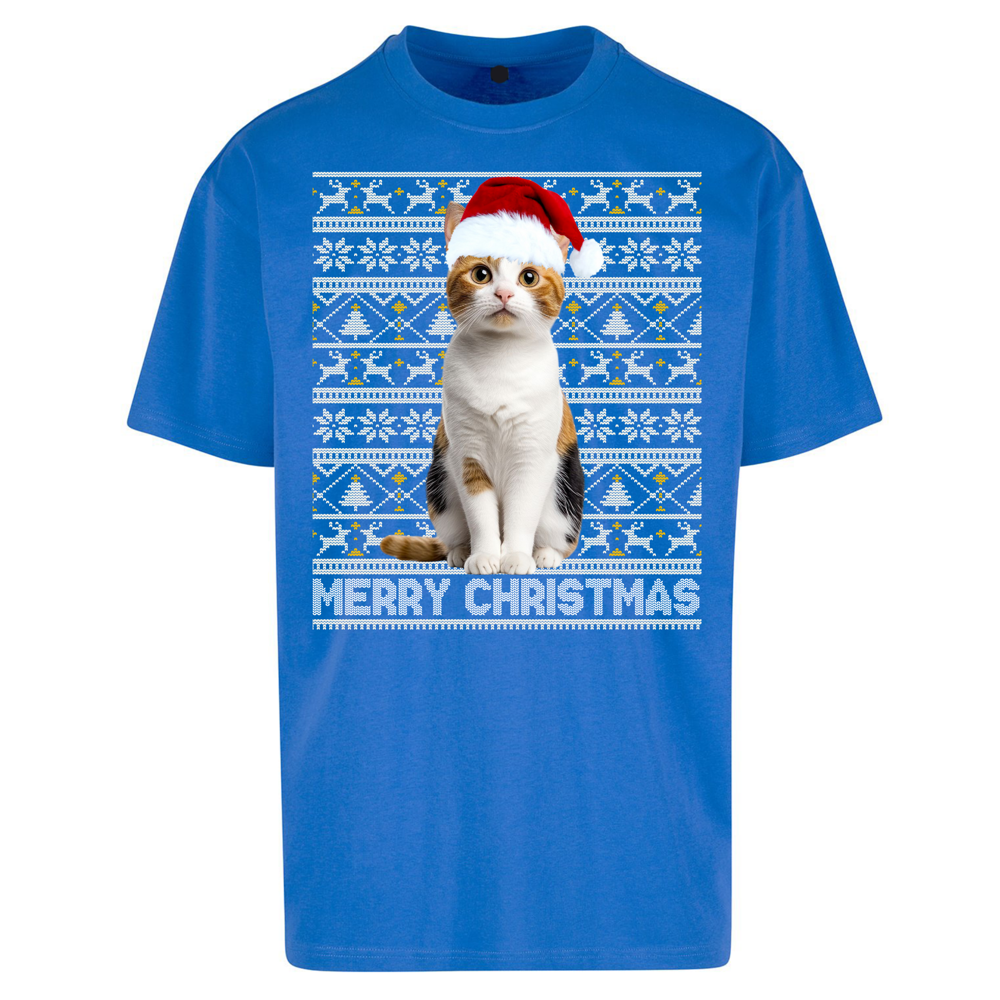 Merry Christmas Cat Oversized T Shirts