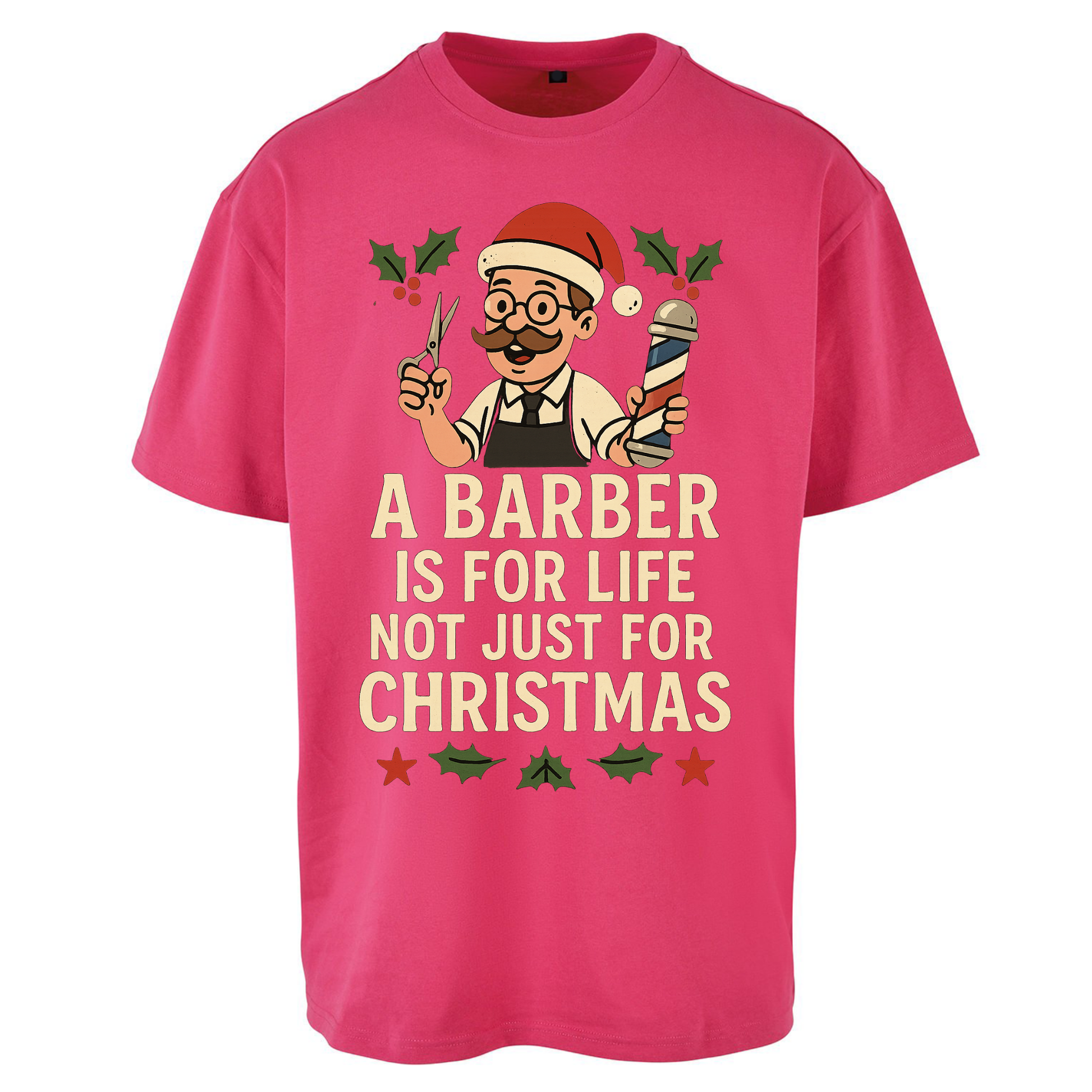 Barber Christmas Oversized T Shirts