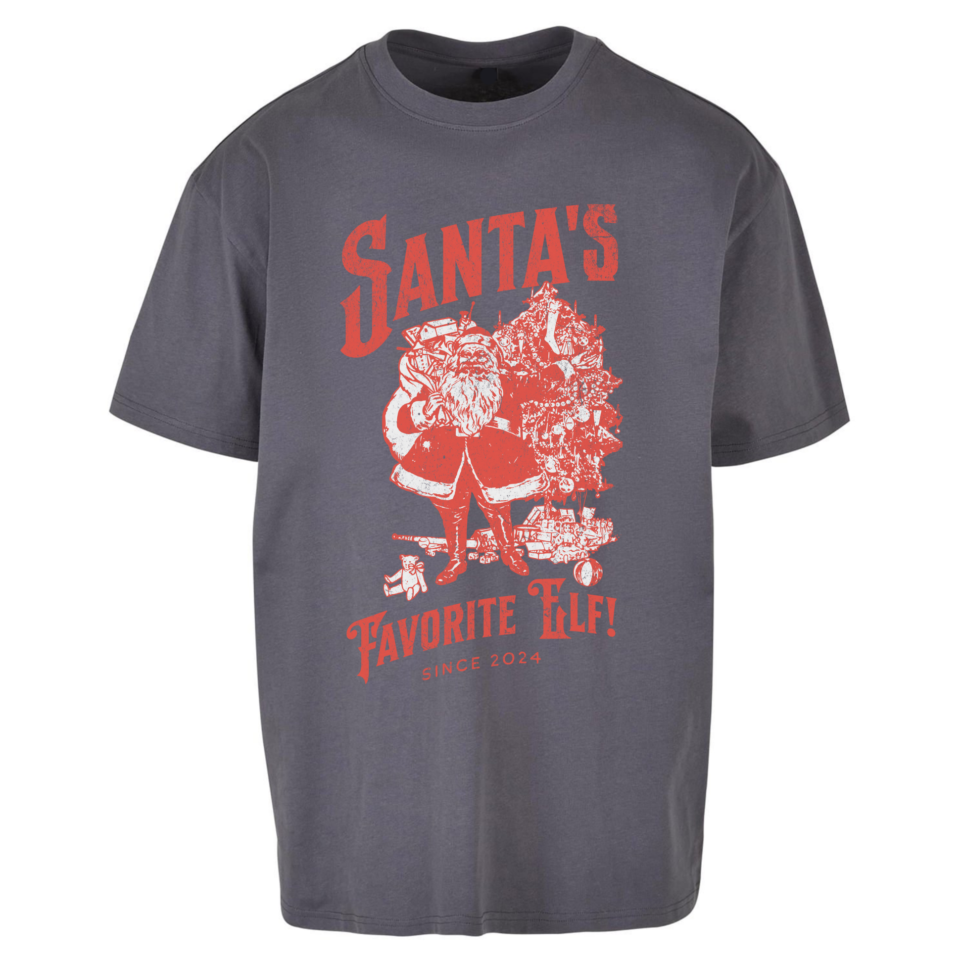 Santas Favourite Elf Christmas Oversized T Shirts