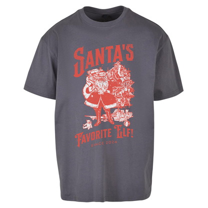 Santas Favourite Elf Christmas Oversized T Shirts