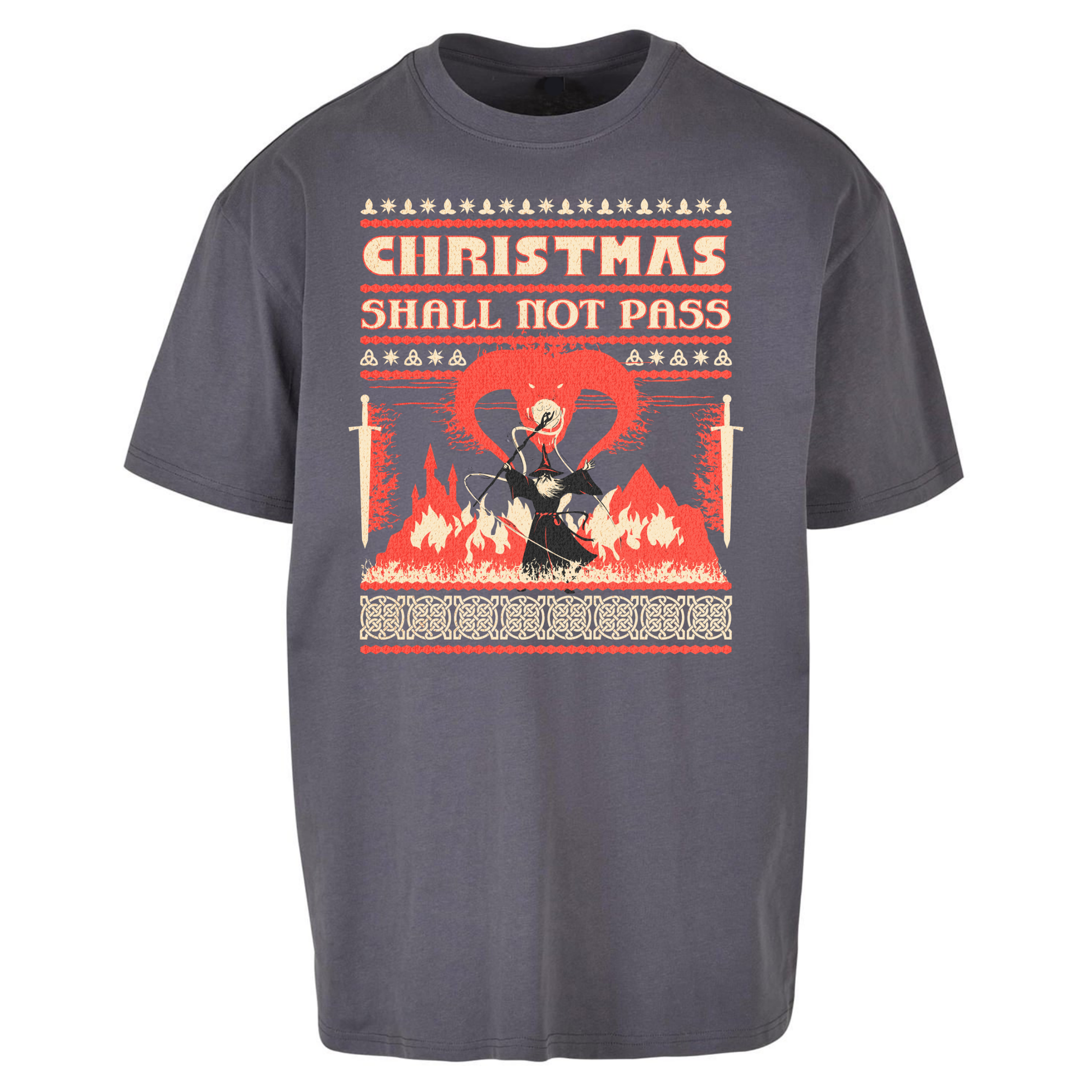 Christmas Shall Not Pass Oversized T Shirts