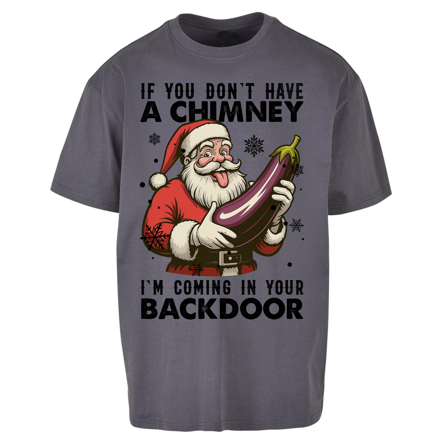 Santa Back Door Oversized T Shirt