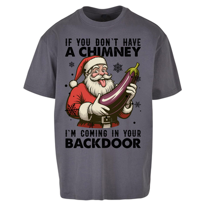 Santa Back Door Oversized T Shirt