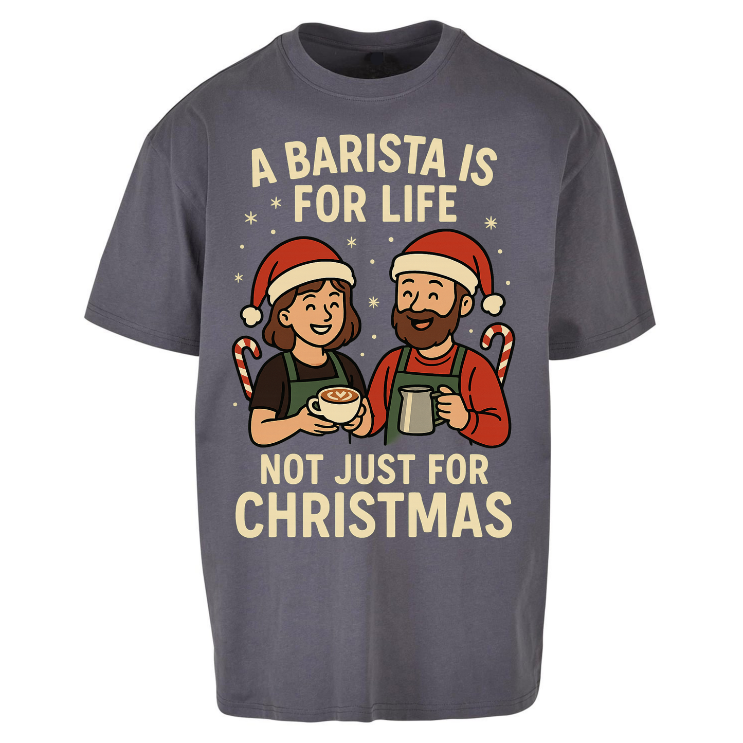 Barista Christmas Oversized T Shirts