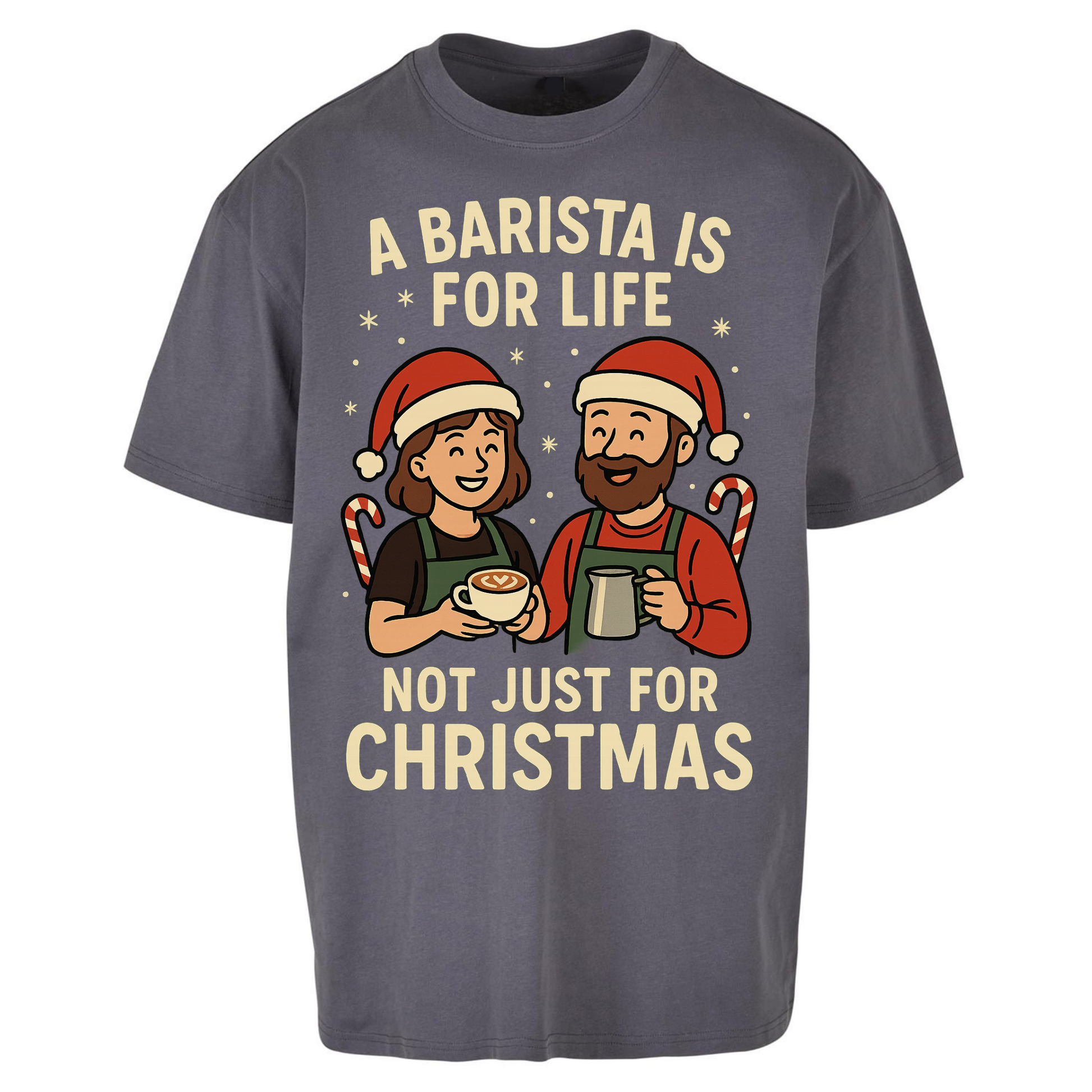 Barista Christmas Oversized T Shirts