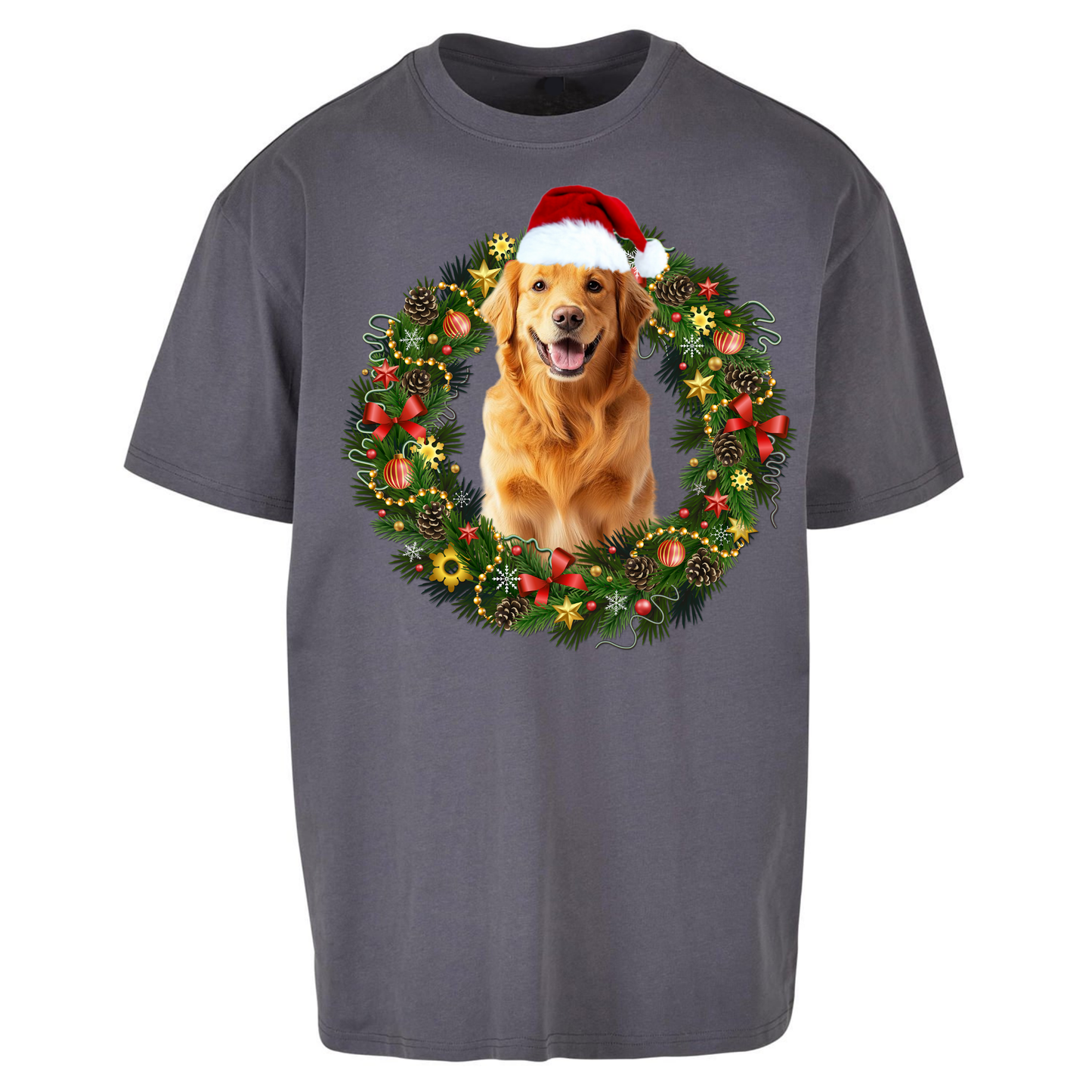 Dog Christmas Oversized T Shirts