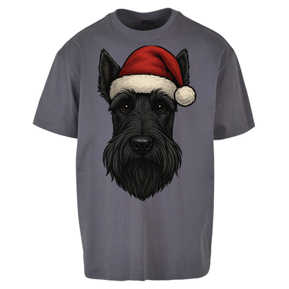 Scottish Terrier Face Christmas Oversized T Shirts