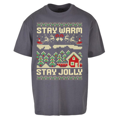 Stay Warm Stay Jolly Christmas Oversized T Shirts