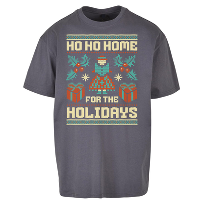 HO HO Home For the Holidays Christmas Oversized T Shirts