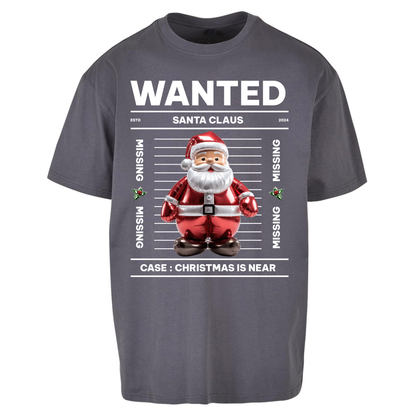 Wanted Santa Claus Christmas Oversized T Shirts