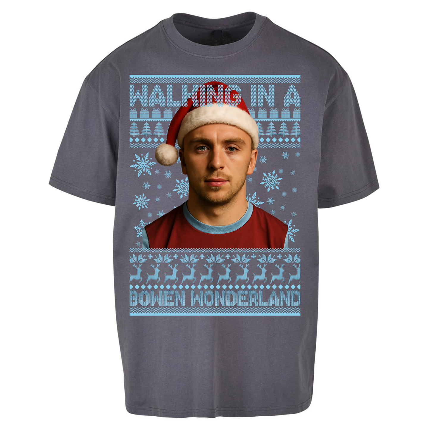 Jared Bowen walking in a Bowen Wonderland Christmas Oversized T Shirts