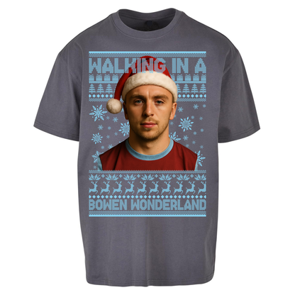 Jared Bowen walking in a Bowen Wonderland Christmas Oversized T Shirts