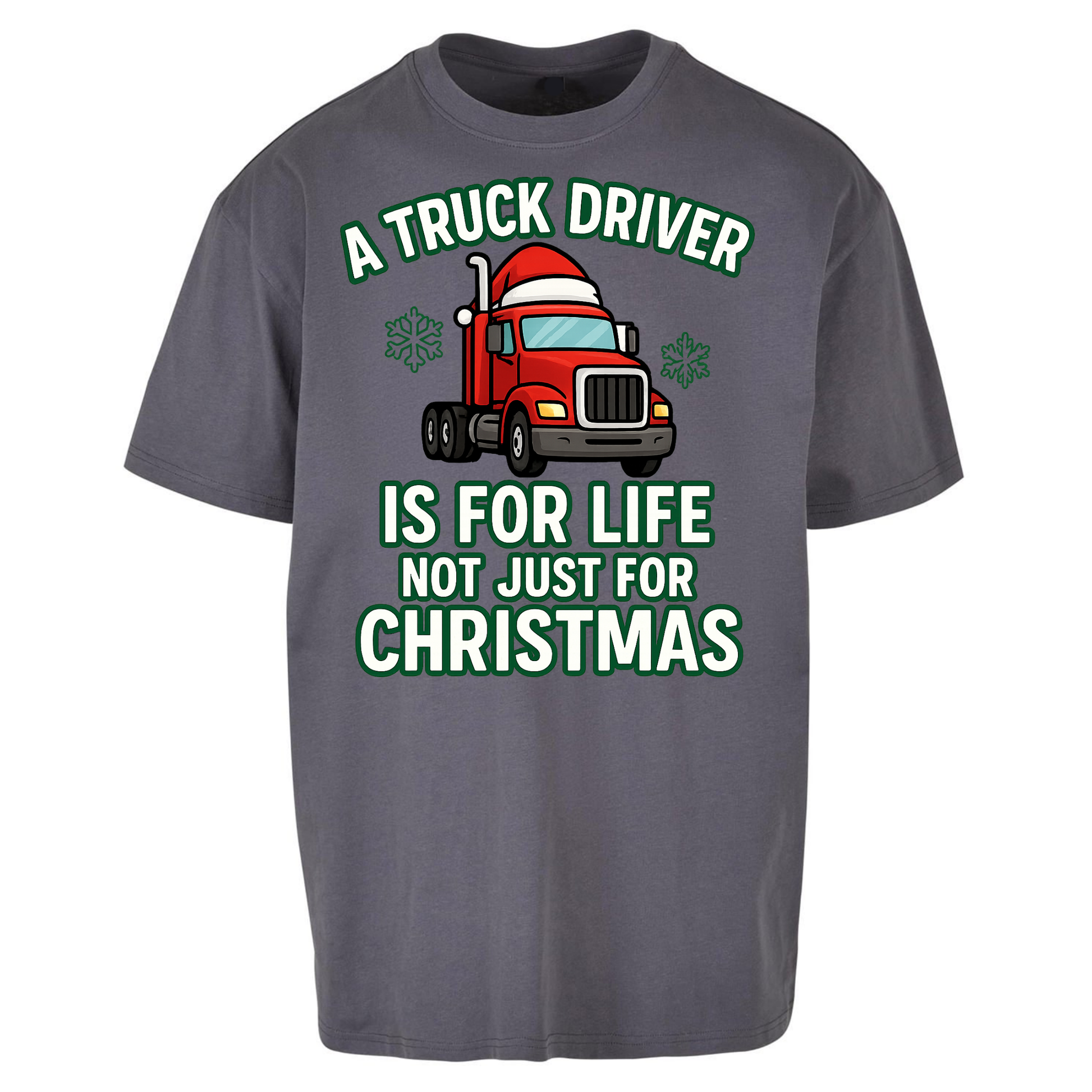 Truck Driver Christmas Oversized T Shirts