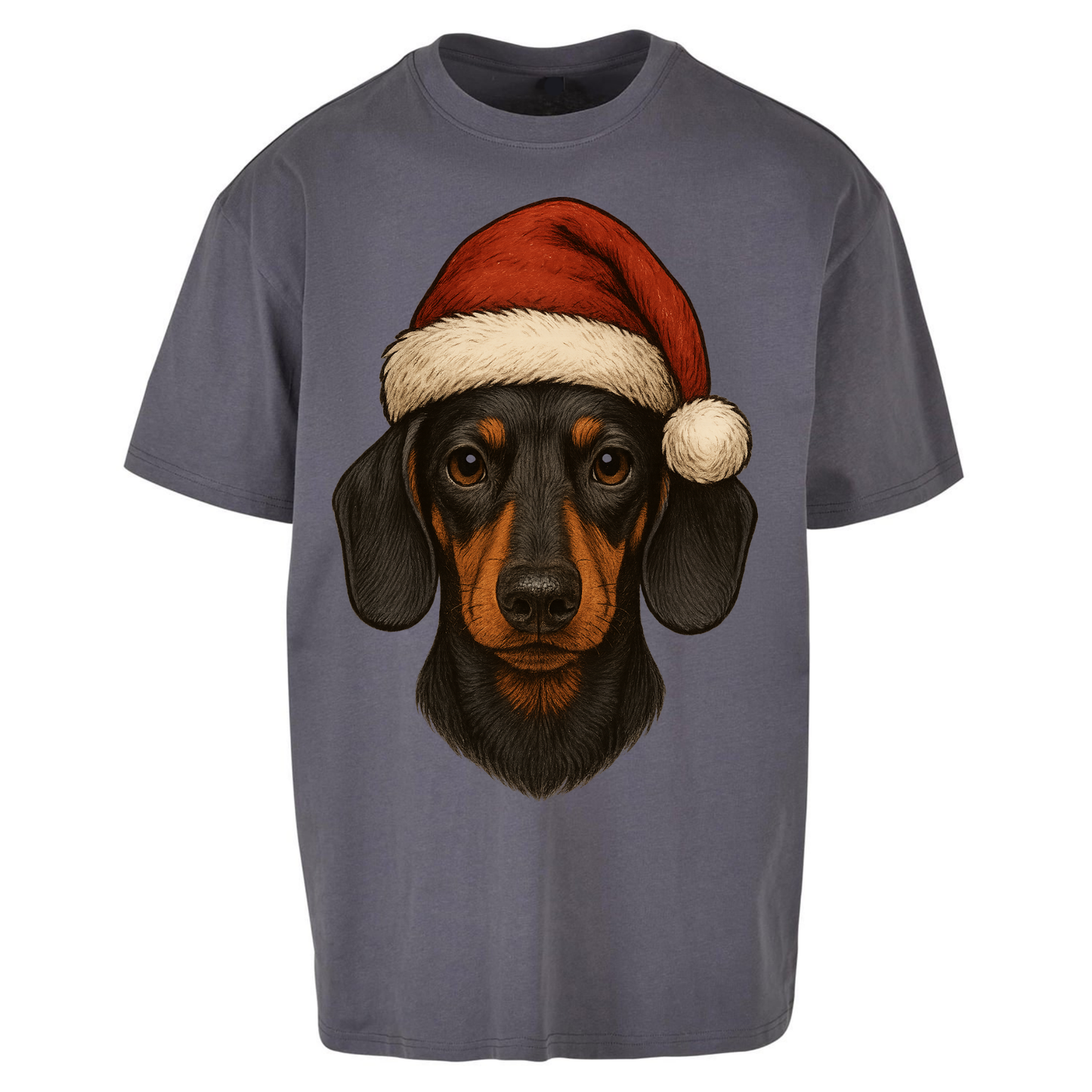 Sausage Dog Christmas Oversized T Shirt