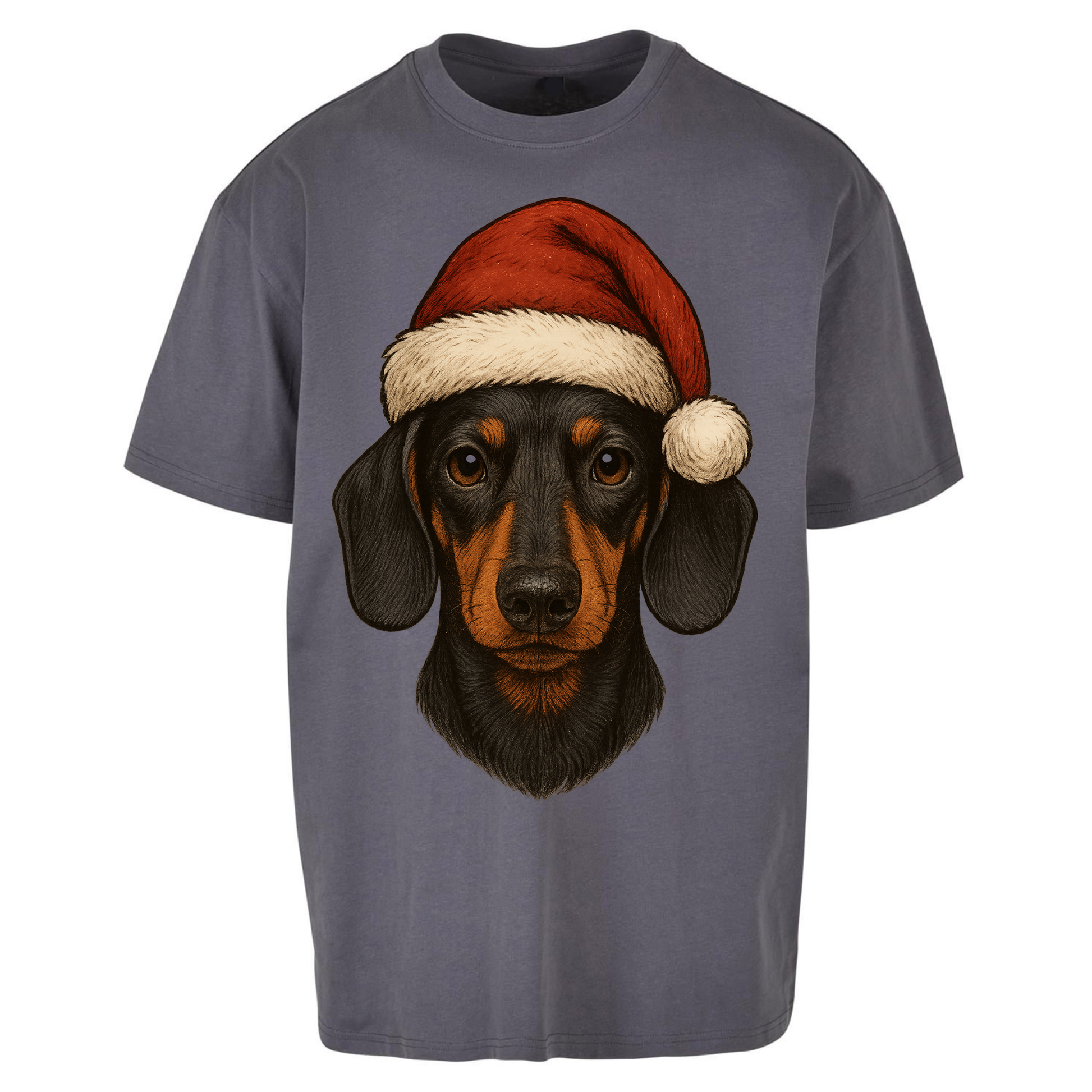 Sausage Dog Christmas Oversized T Shirt