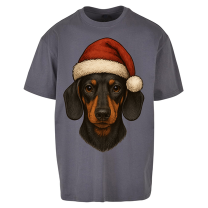 Sausage Dog Christmas Oversized T Shirt