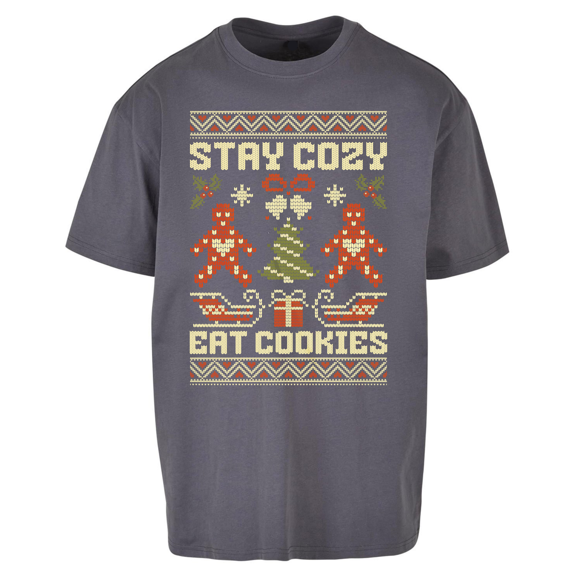 Stay Cozy Eat Cookies Christmas Oversized T Shirts