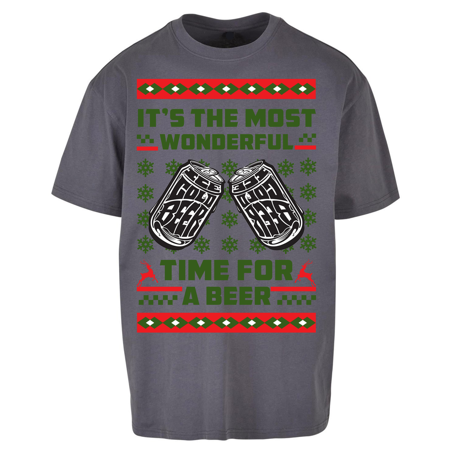 Its The Most Wonderful Time For A Beer Christmas Oversized T Shirts