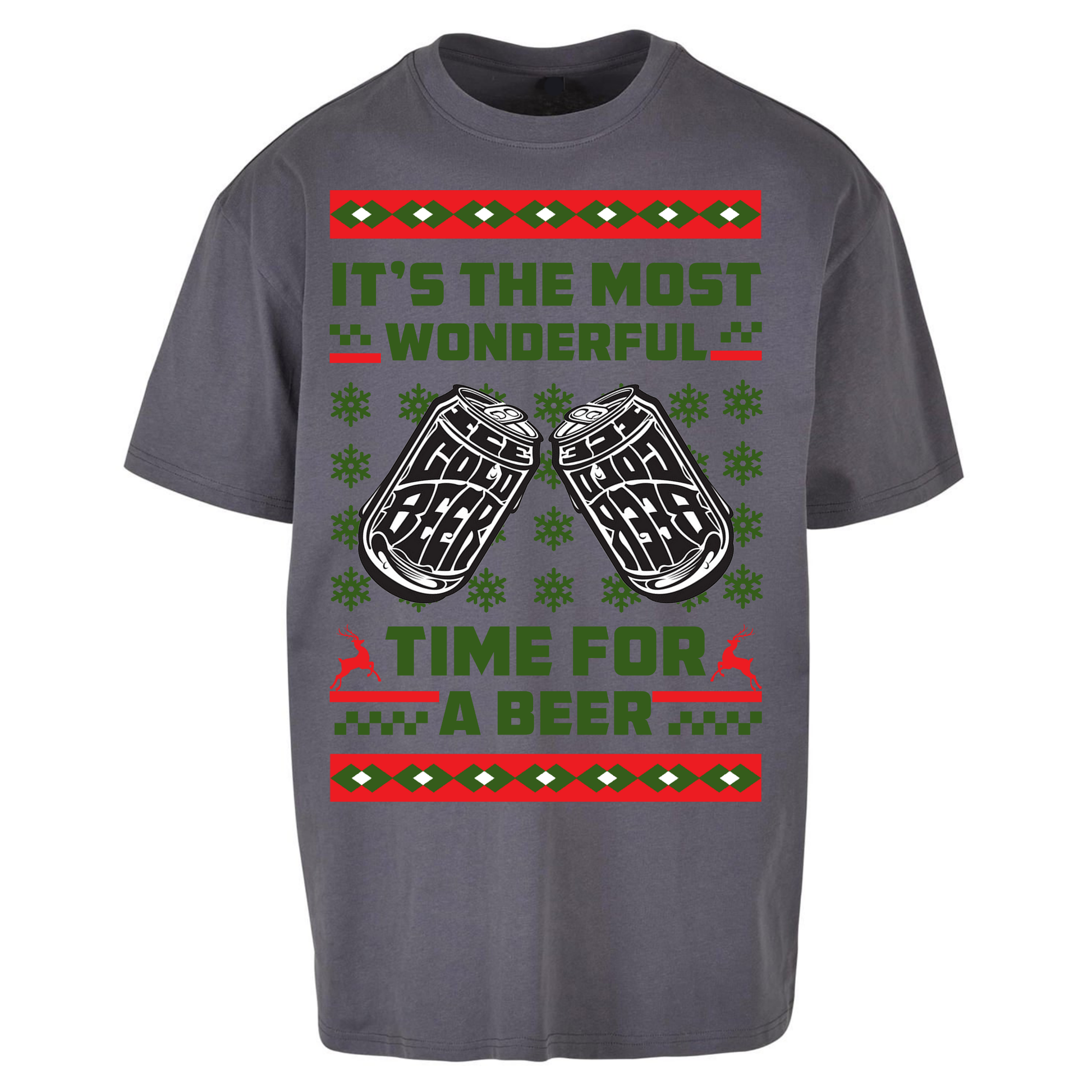 Its The Most Wonderful Time For A Beer Christmas Oversized T Shirts