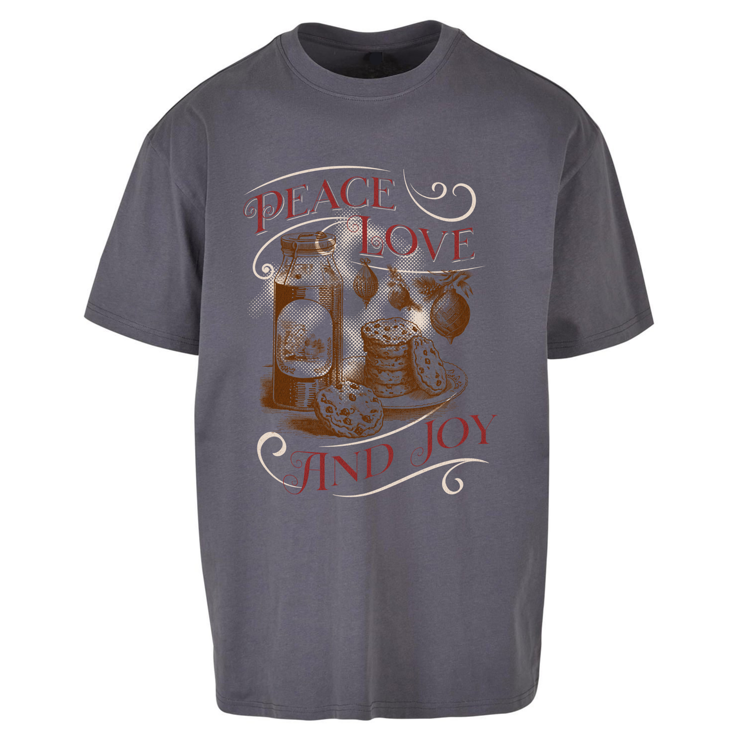 Peace Love And Joy Christmas Oversized T Shirts