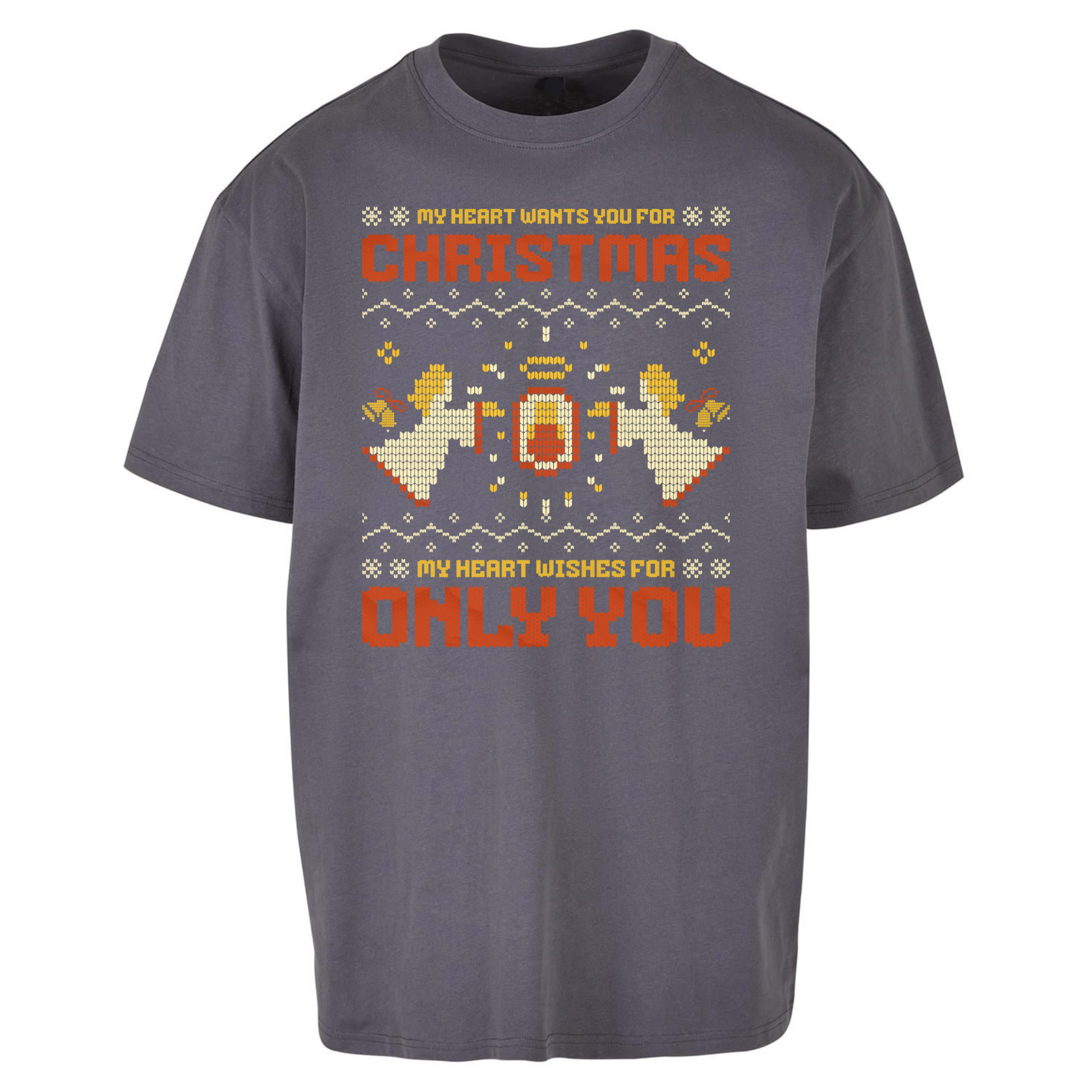 My Heart Wants You For Christmas Only You Christmas Oversized T Shirts