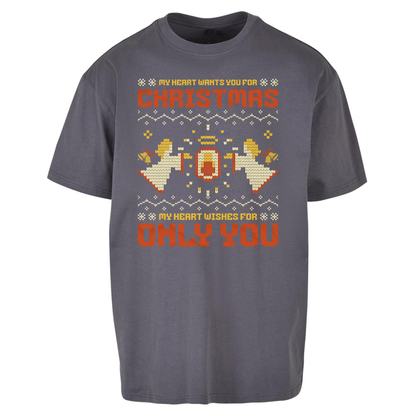 My Heart Wants You For Christmas Only You Christmas Oversized T Shirts
